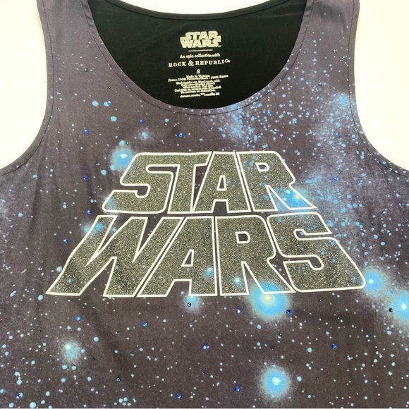 Rock & Republic Star Wars Collab. Women’s Tank SM Glitter Glow in the Dark - Picture 4 of 10